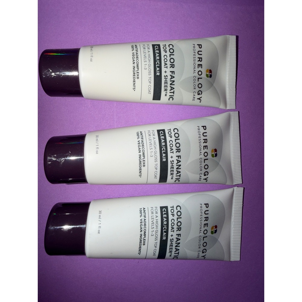 Pureology Color Fanatic Top Coat Sheer Clear High Gloss Hair Treatment 3 Pack